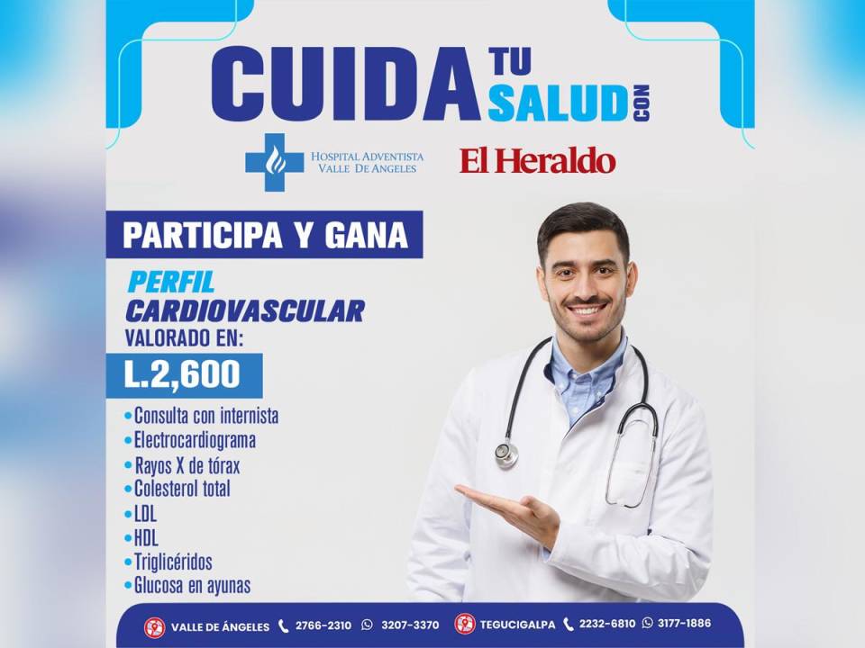 La promoción de El Heraldo y Hospital Adventista Valle de Ángeles es válida hasta el 20 de marzo de 2023.