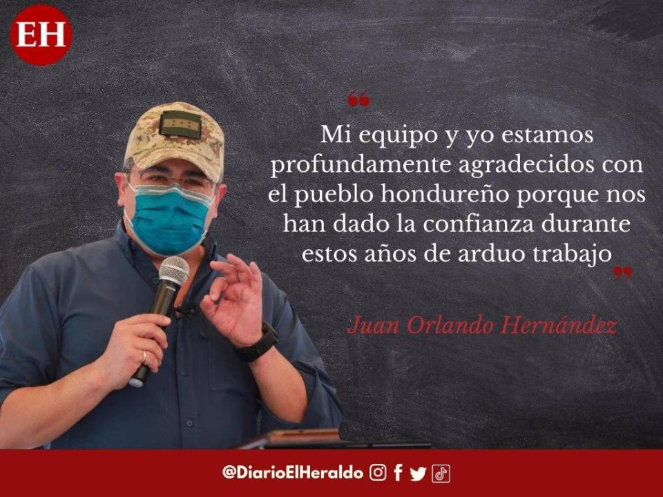 Frases de la despedida del presidente Hernández: “Nuestro gobierno ha sido exitoso en poner en orden y volver la calma al país”