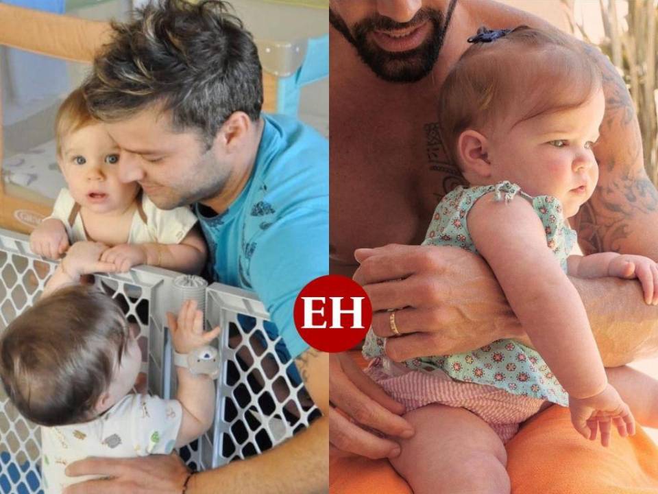 Ricky Martin junto a sus hijos Lucía y Renn.