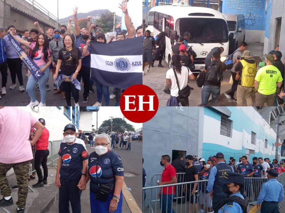 Varios aficionados horas antes del partido de semifinales de la Liga Concacaf entre Motagua y Olimpia llegaron al Estadio Nacional Chelato Uclés con el fin de alentar a los equipos hondureños en una nuevo encuentro en una competencia internacional. A continuación las imágenes.