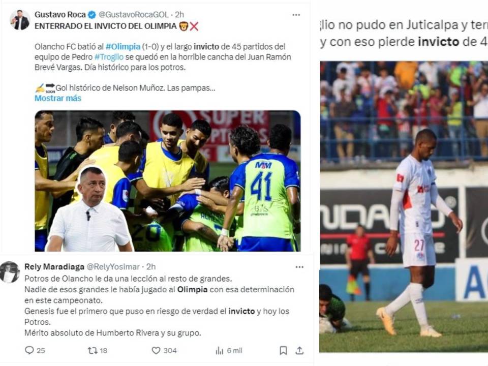 Olimpia no pudo mantener más su invicto en el fútbol hondureño. 45 partidos duró sin perder. Olancho FC fue el equipo que lo logró derrotar y los medios y periodistas opinan sobre el juego