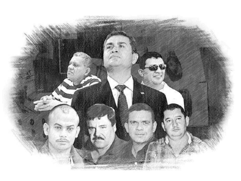 Narcotraficantes como Geovanny Fuentes, Alexander Ardón, Devis Rivera, Joaquín Guzmán, Fabio Lobo y Miguel Arnulfo Valle Valle son algunos de los vinculados al expresidente.