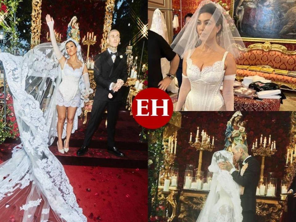 Kourtney Kardashian y Travis Barker se unieron en matrimonio religioso durante una lujosa ceremonia en Italia. La pareja celebró la recepción en un castillo frente a Portofino. Estas son las imágenes de su boda.