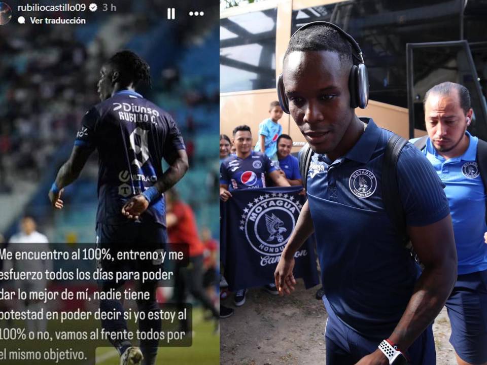 Rubilio Castillo, delantero de Motagua, manda un mensaje en redes sociales sobre su estado