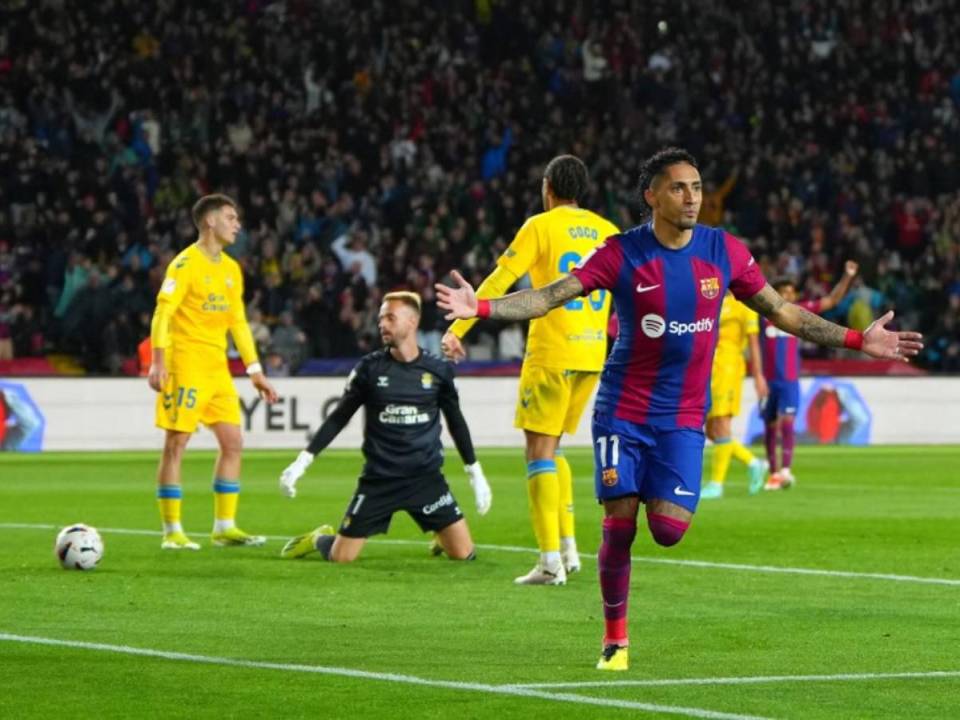 El brasileño Raphinha llegó a su quinto gol en la temporada con el FC Barcelona.