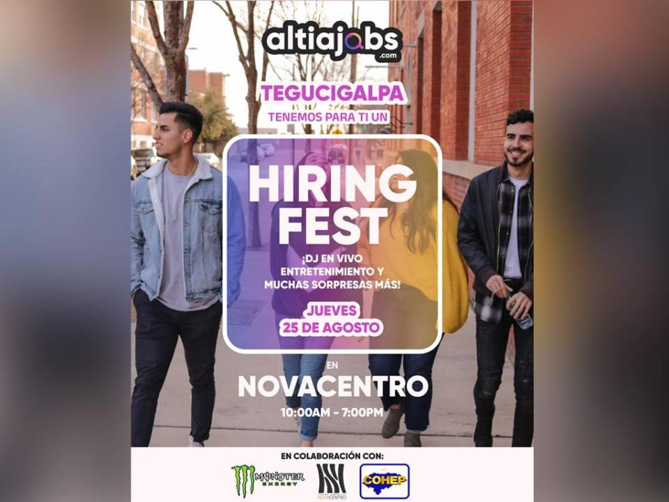 Hiring Fest es la primera actividad de Altia Jobs que se llevará a cabo este jueves 25 de agosto, en Plaza Central de Novacentro.