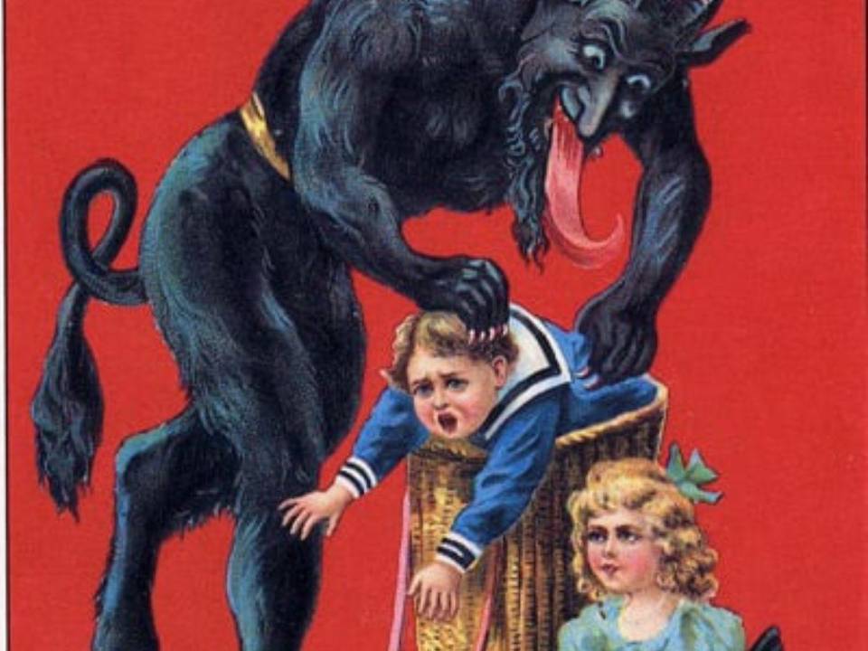 En algunos países la magía y algreía de la Navidad se obscurece con la perversa leyenda del Krampus, un demonio que persigue a los niños mal portados.