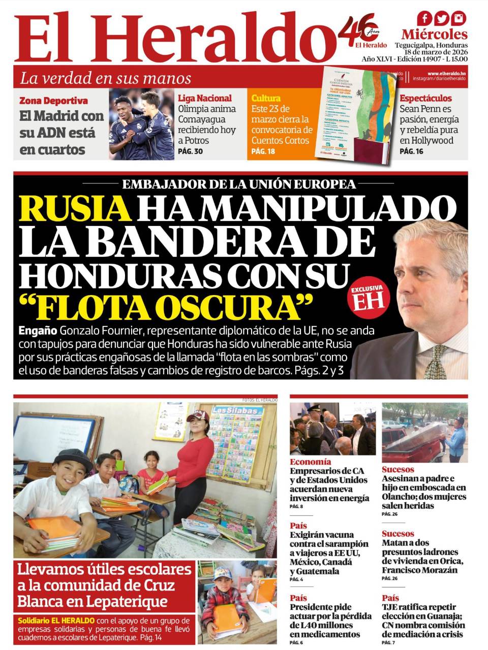 Rusia ha manipulado la bandera de Honduras con su flota oscura