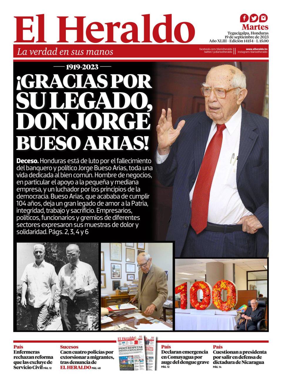 ¡Gracias por su legado don Jorge Bueso Arias!