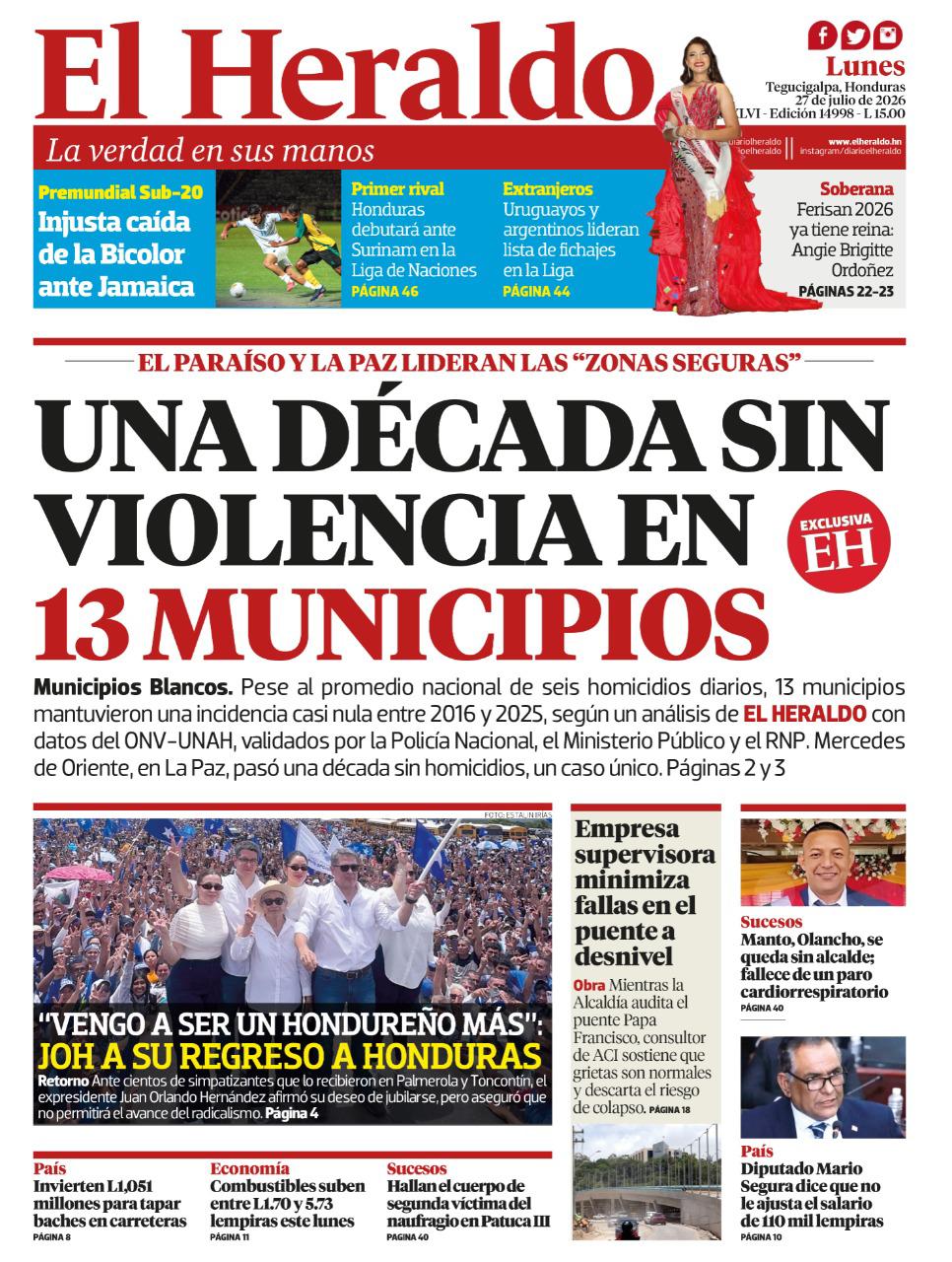 Una década sin violencia en 13 municipios