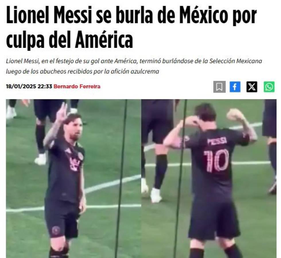 Prensa mexicana reacciona ardida por gesto de Lionel Messi contra aficionados del América