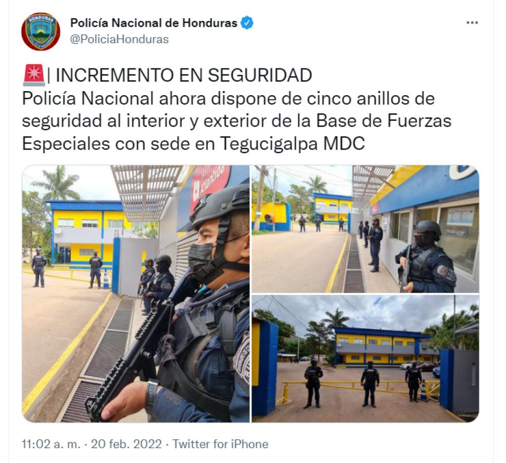 Refuerzan seguridad en instalaciones de la Dirección de Fuerzas Especiales donde está recluido JOH