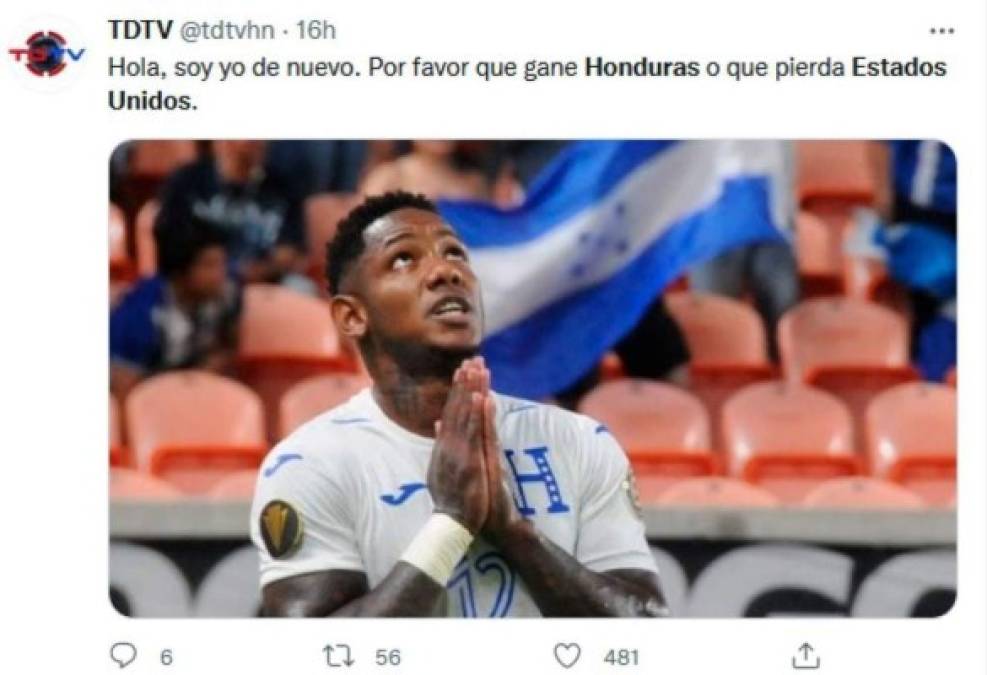 Memes encienden el juego entre la Selección de Honduras y Estados Unidos