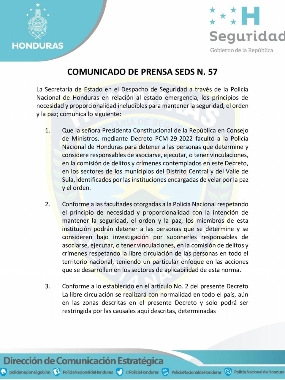 Secretaría de Seguridad aclara que no se requerirá salvoconducto durante toque de queda parcial