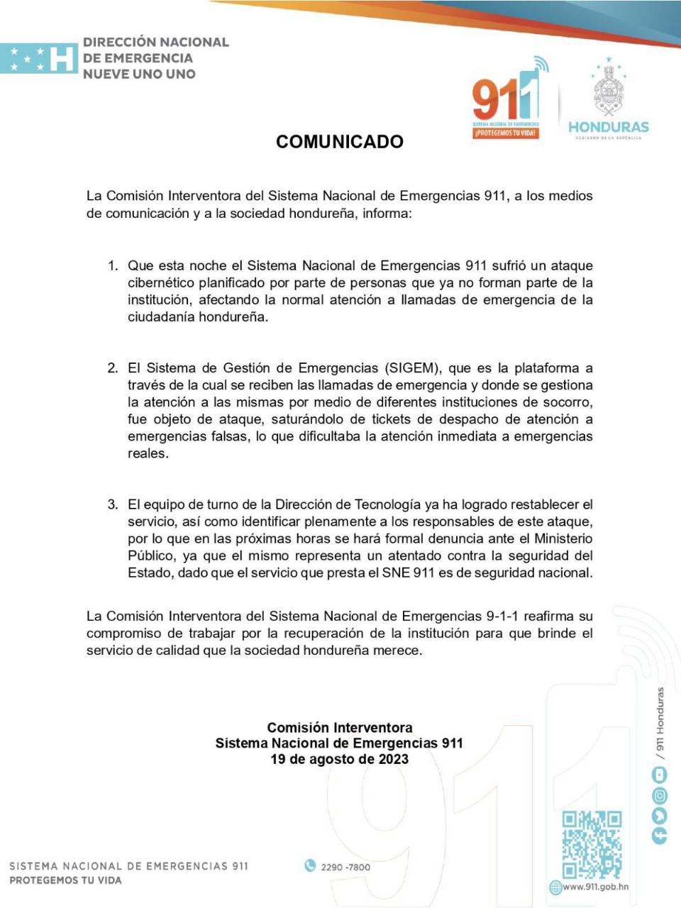 Interventora del 911 denuncia que por ataque cibernético no se atendieron llamadas de emergencia