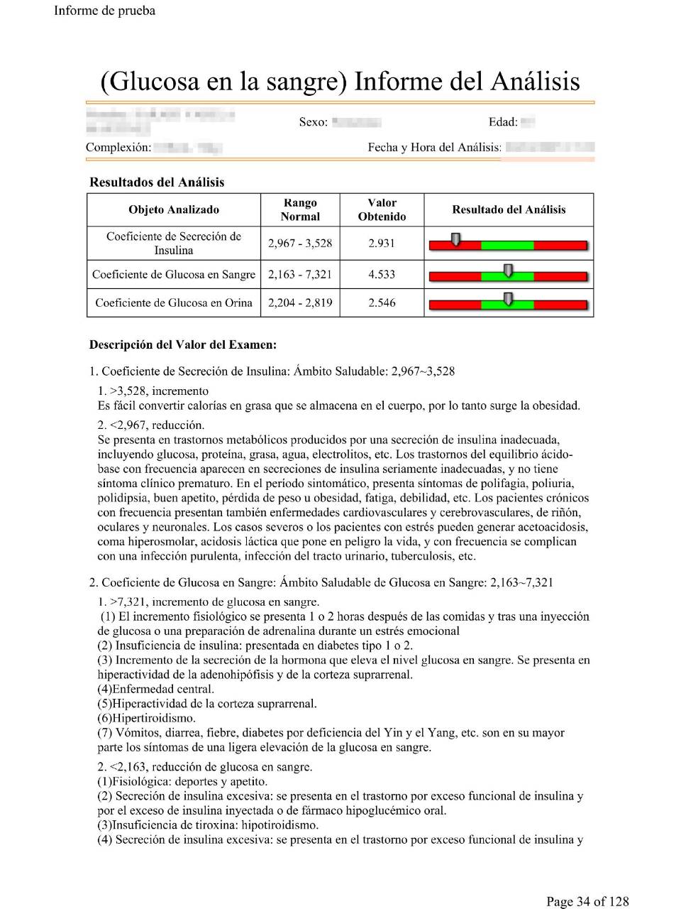 Examenes realizados a la paciente con la máquina cuántica en Nueva Med.