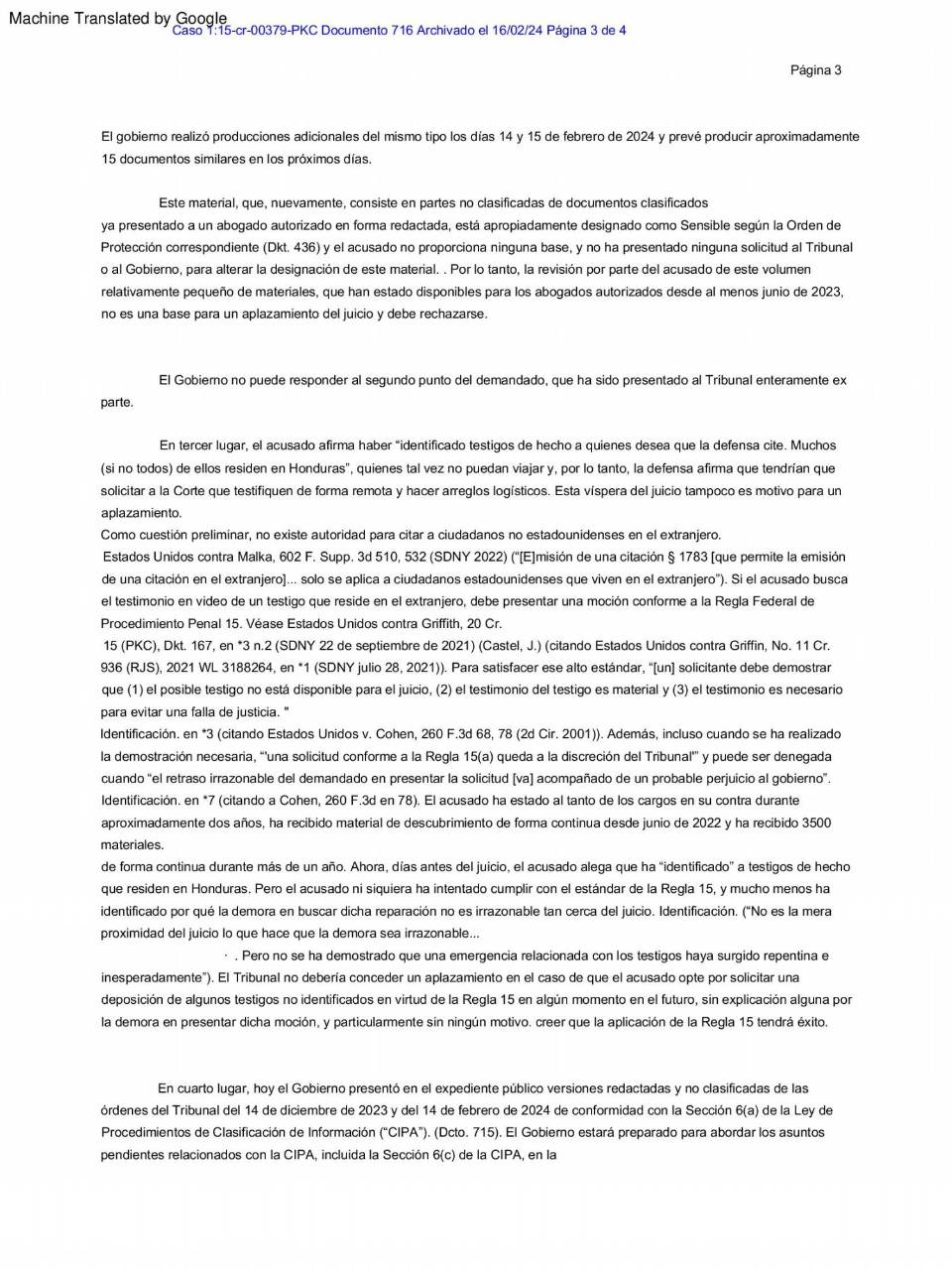 $!Fiscalía pide denegar solicitud de atraso en el juicio a JOH