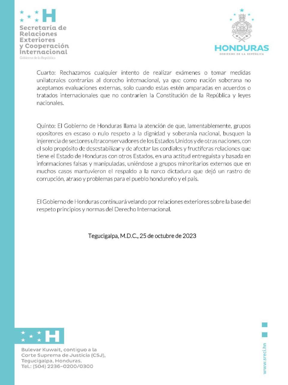 Gobierno tras evaluación: Grupos opositores buscan injerencia de EUA