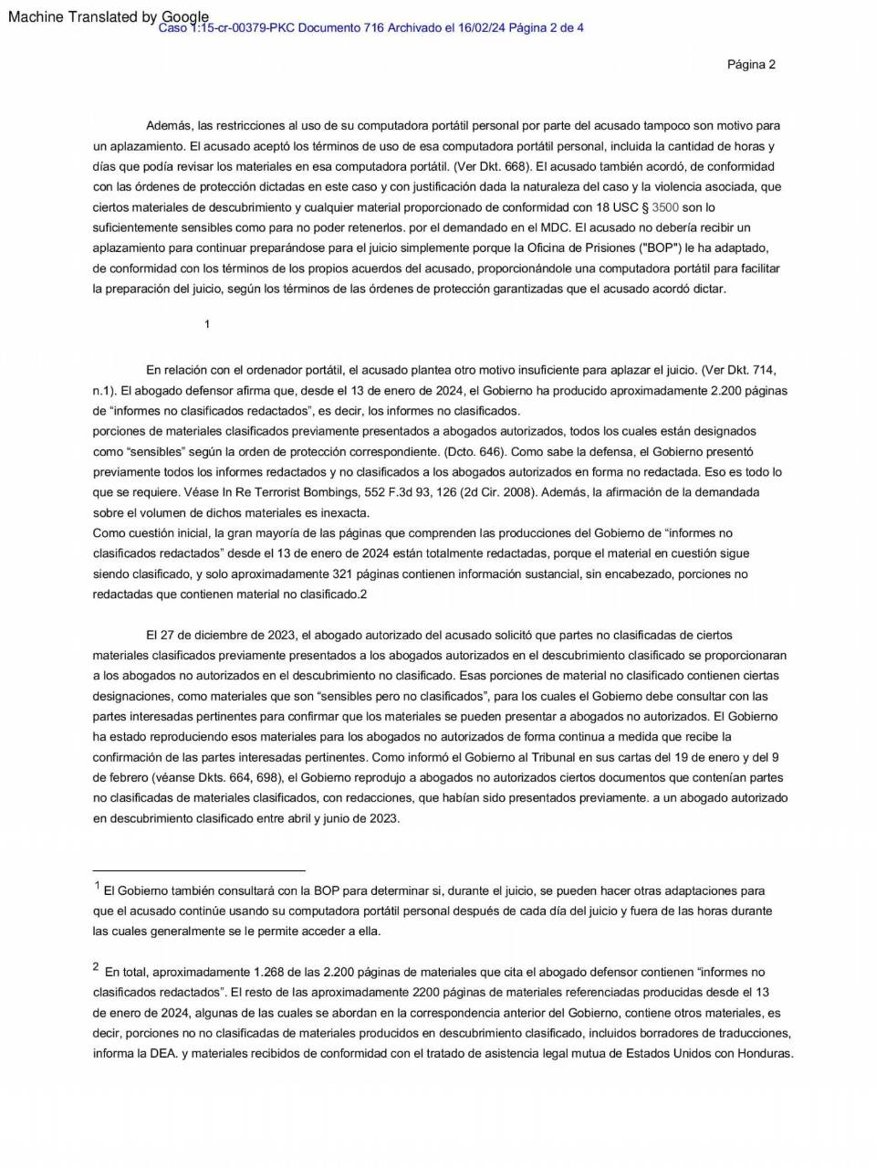 $!Fiscalía pide denegar solicitud de atraso en el juicio a JOH