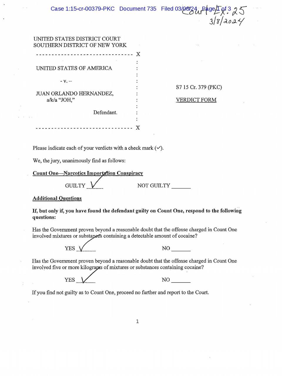 $!En vivo: veredicto final del juicio de Juan Orlando Hernández