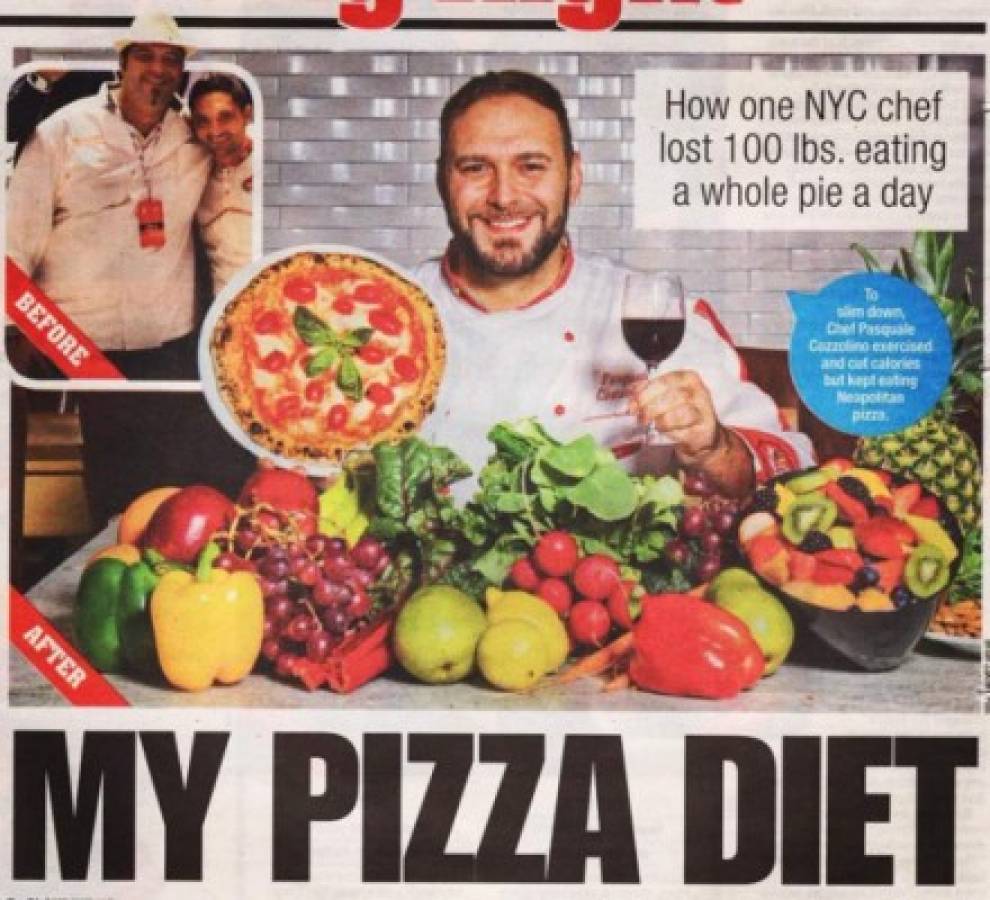 Chef baja 45 kilos alimentándose solamente con pizza margarita