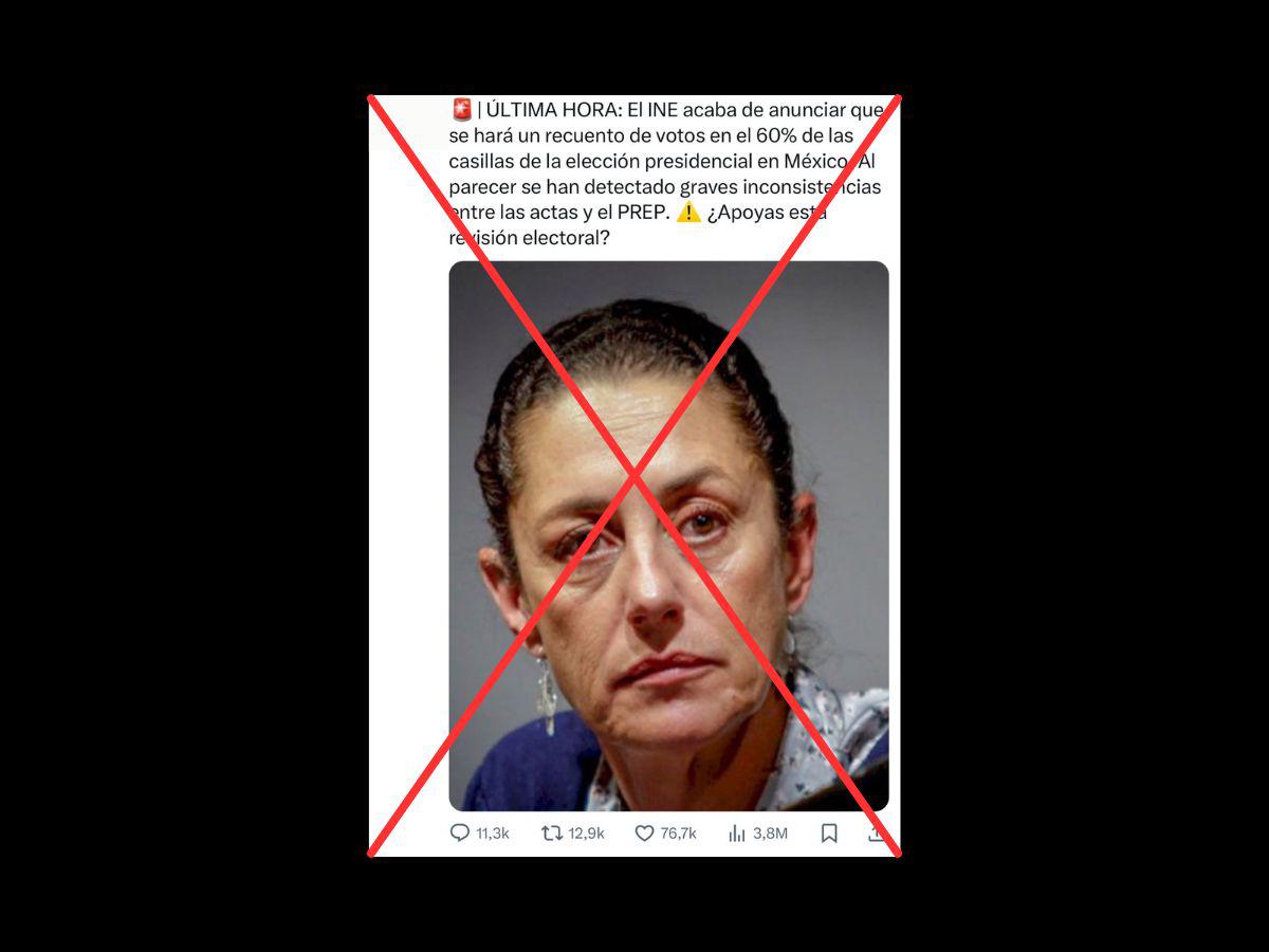 $!Captura de pantalla a una publicación de X realizada el 7 de junio de 2024.