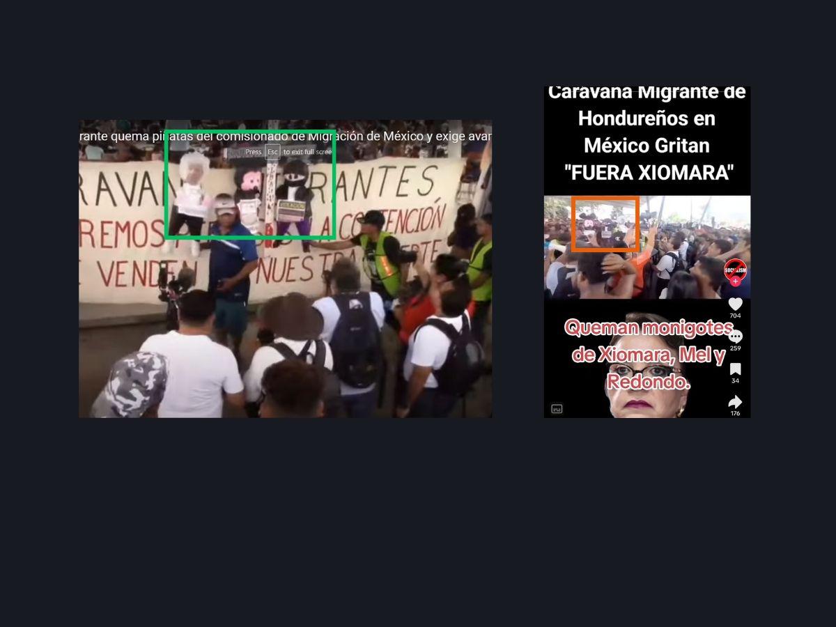 $!Al lado izquierdo, una captura de pantalla del video TELE LATINA TV y, al lado derecho, una captura de pantalla del video viral.