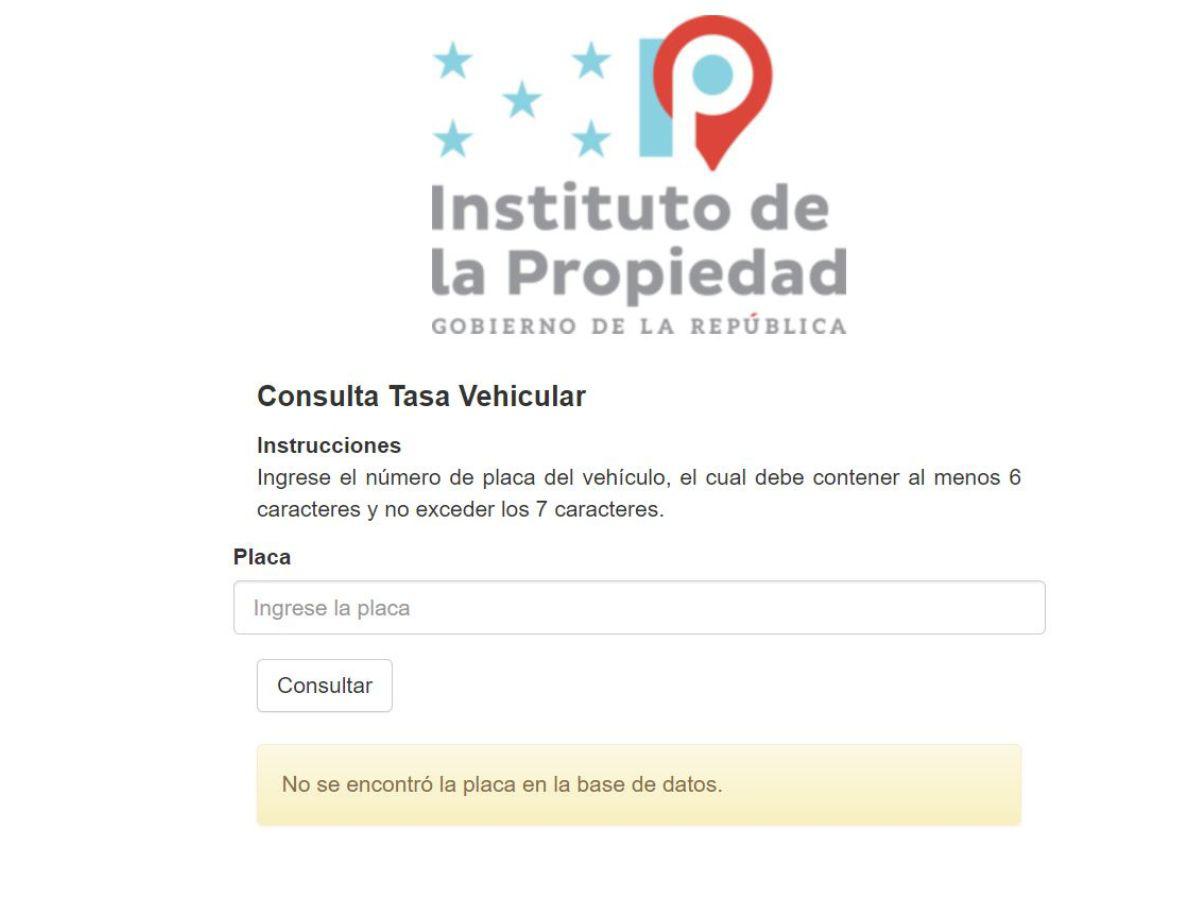 $!Captura de pantalla al resultado de la búsqueda de la placa.