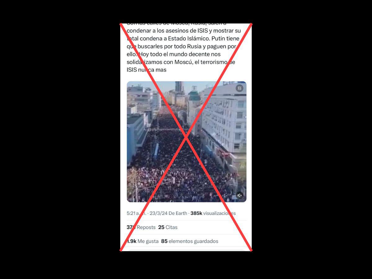 $!Captura de pantalla a una publicación de X realizada el 25 de marzo de 2024.